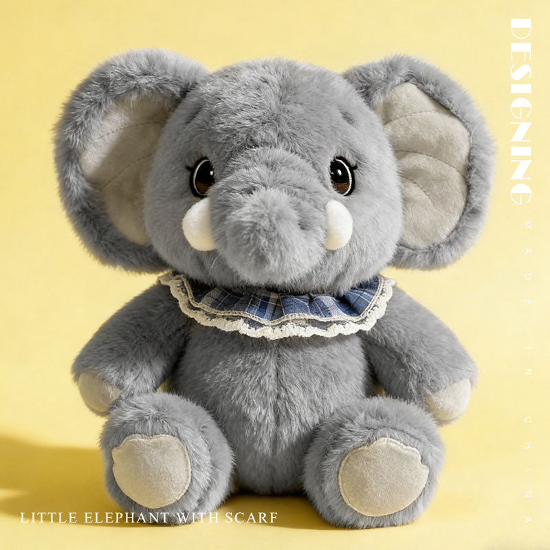 Huggy Elephant Family Plush Toy – Soft Stuffed Elephant in Pink & Blue Grey (24cm / 30cm) | Cute Animal Gift & Cozy Companion