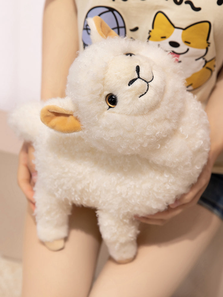 Standing Alpaca Plush Toy Set – Soft Stuffed Alpaca in 3 Sizes (30cm / 40cm / 55cm, White / Grey / Coffee) | Cute Animal Plush Gift