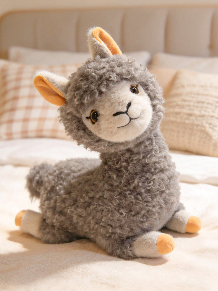 Standing Alpaca Plush Toy Set – Soft Stuffed Alpaca in 3 Sizes (30cm / 40cm / 55cm, White / Grey / Coffee) | Cute Animal Plush Gift
