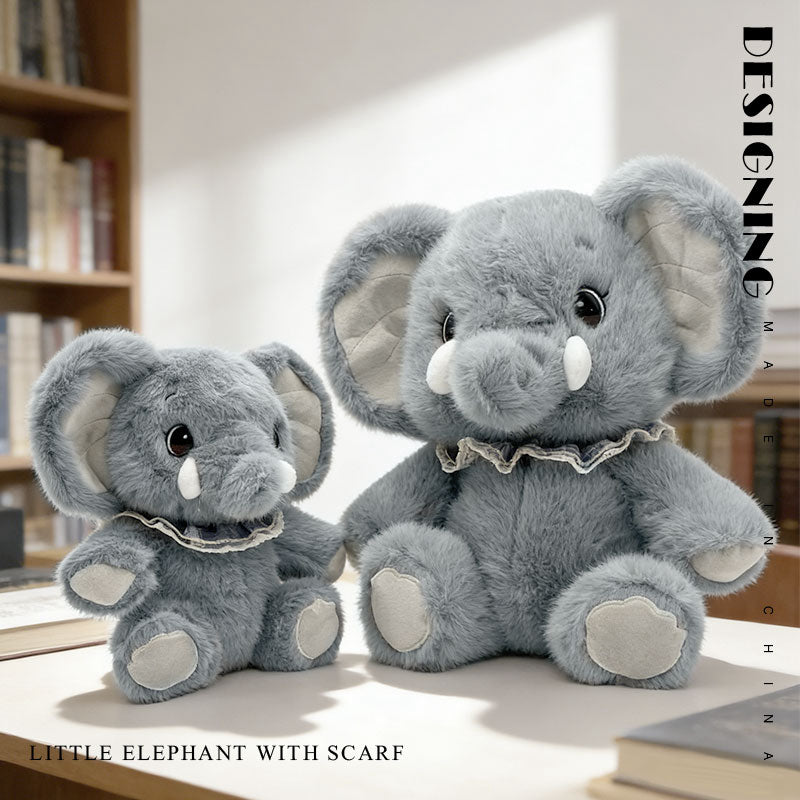 Huggy Elephant Family Plush Toy – Soft Stuffed Elephant in Pink & Blue Grey (24cm / 30cm) | Cute Animal Gift & Cozy Companion