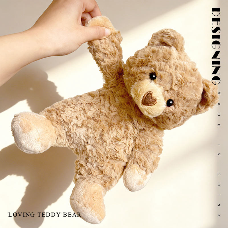 HUG COLOR BEAR Sitting Teddy Bear Plush Toy – 4 Colors Soft Stuffed Bear (25cm, Light Brown / White / Dusty Pink / Dark Brown) | Cute Gift Doll